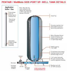 Wellmate Pentair SidePort SP Water tank at InspectApedia.com