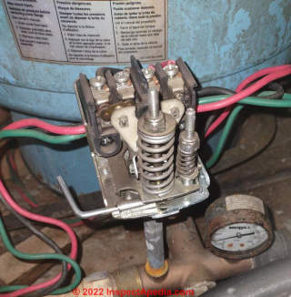 Lost contact part on water pressure switch (C) InspectApedia.com Muskatears