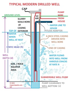 Sketch of a drilled well installation