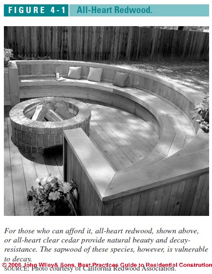 Figure 4-1: Photo of decay-resistant deck construction  (C) J Wiley, S Bliss