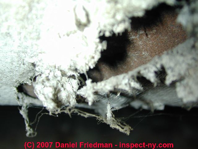Photograph of asbestos paper duct seal
