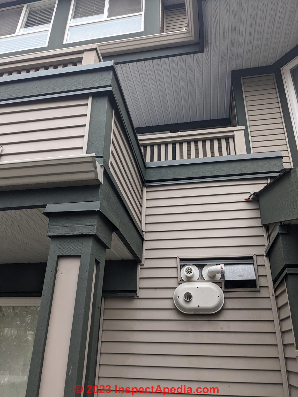 improper venting of multiple appliances (C) InspectApedia.com Allen