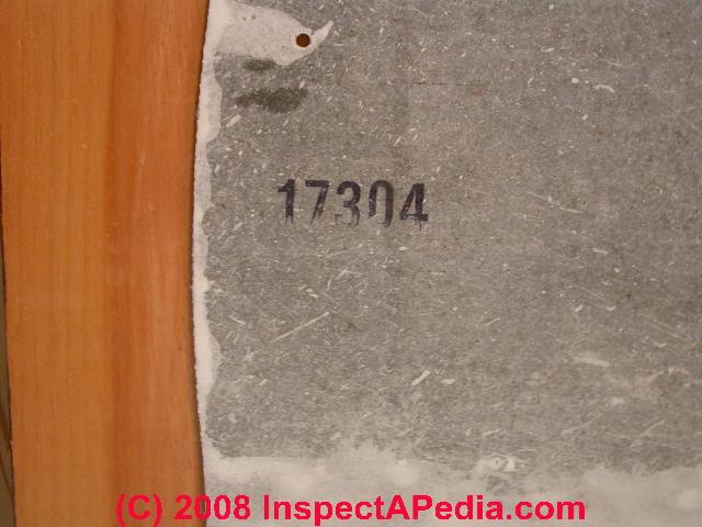 Fiber cement siding shingle back side identification stamp (C) Daniel Friedman
