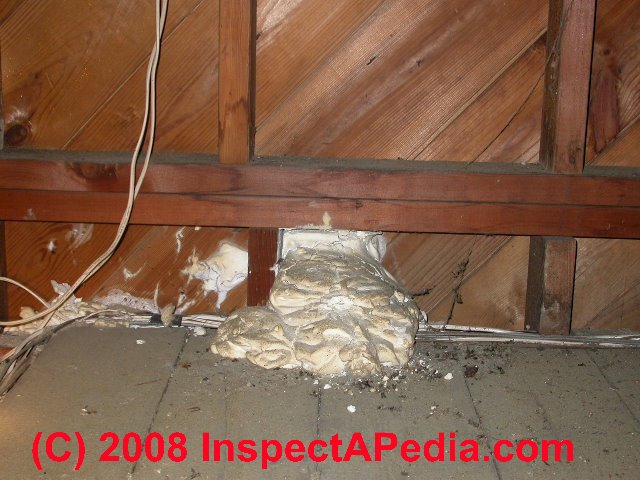 UFFI Insulation in a building attic &copy; Daniel Friedman