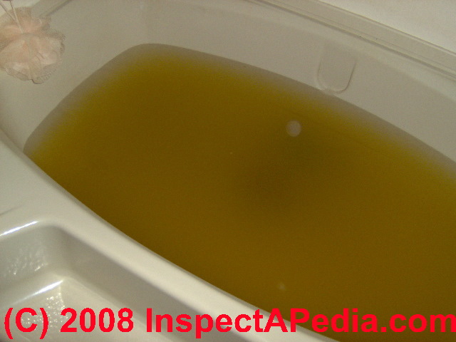 Sewage backup into bathtub (C)  InspectApedia