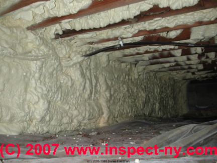 Foam insulation sprayed in a crawl space - this is not mold - Daniel Friedman 04-11-01