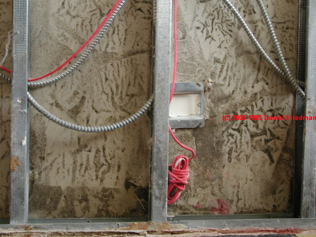 Toxic black mold, in this case Memnoniella echinata, exposed by removing apartment drywall