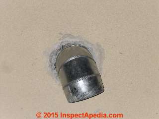 Clothes dryer vent termination without cover (C) InspectApedia.com
