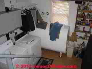 washing machine and various household chemicals and cleaners