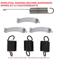 Whirlpool washing machine suspension kit as sold at Amazon.com cited & discussed at InspectApedia.com