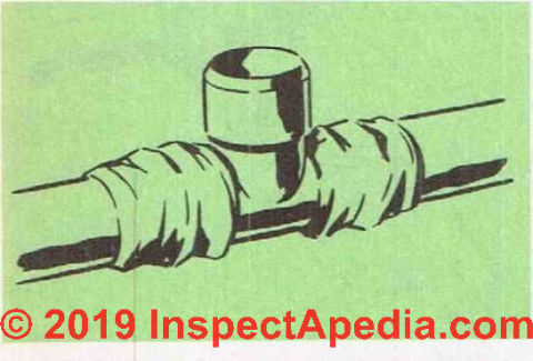 Figure 16: use a wet rag to avoid de-soldering the finsihed joint when soldering nearby  (C) (C) InspectApedia.com 2019.com 2019