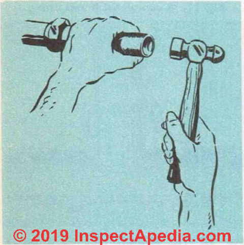 Figure 21: how to use a flaring or swaging tool to make the flare on a copper pipe.