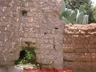 Adobe reinforced with stone and straw, Pozos, Guanajuato Mexico (C) Daniel Friedman