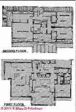 Floor plans passive solar home (C) S Bliss D Friedman