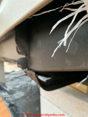 Damage to steel chassis of  mobile home (C) InspectApedia.com Mark