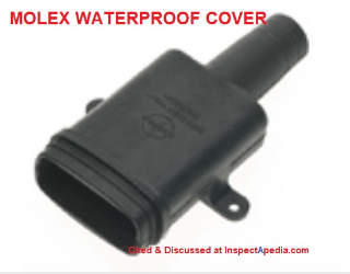 Molex in-line electrical connector cited & discussed at InspectApedia.com
