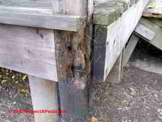 Cedar deck rot after 20 years (C) Daniel Friedman