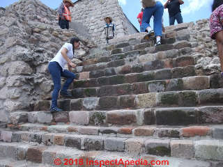 Tall steps, no handrails, Canada de la Virgin, Guanajuato, Mexico (C) 