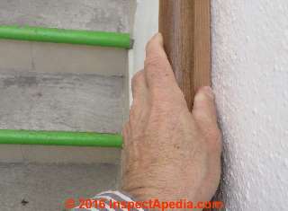 Grooved handrail close to wall is not graspable (C) Daniel Friedman