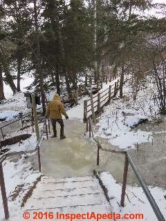Icy stairs in northern Minnesota are a fall hazard (C) Daniel Friedman