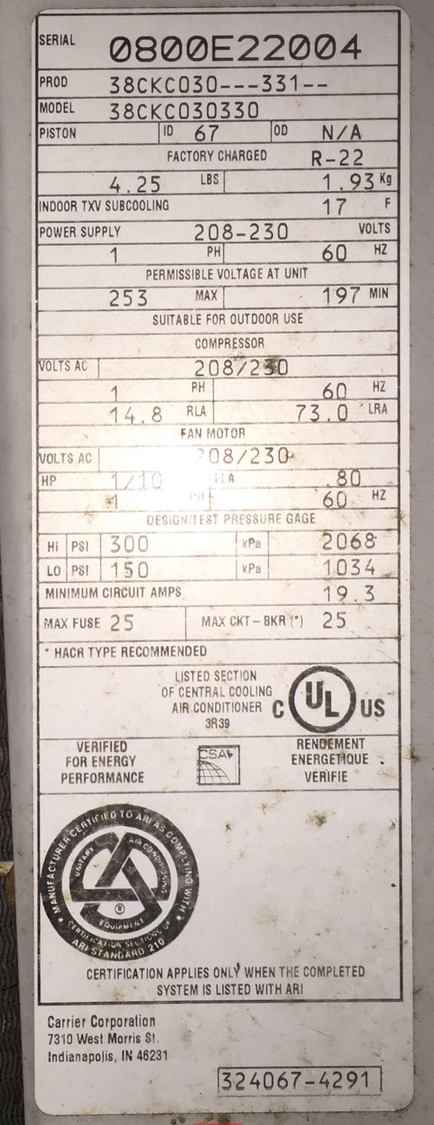 how to read maton serial numbers