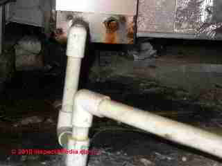 Condensate Leak © D Friedman at InspectApedia.com 