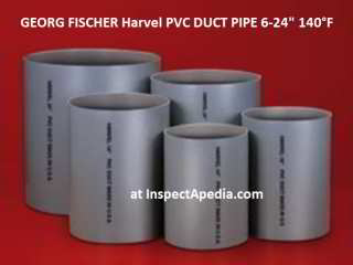 Georg Fischer PVC-Rohr bei harvelduct.com at InspectApedia.com