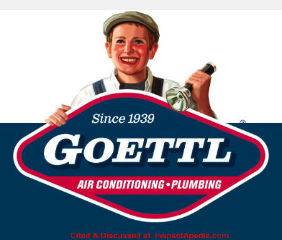Goettle air conditioning & plumbing company logo - cited & discussed at InspectApedia.com