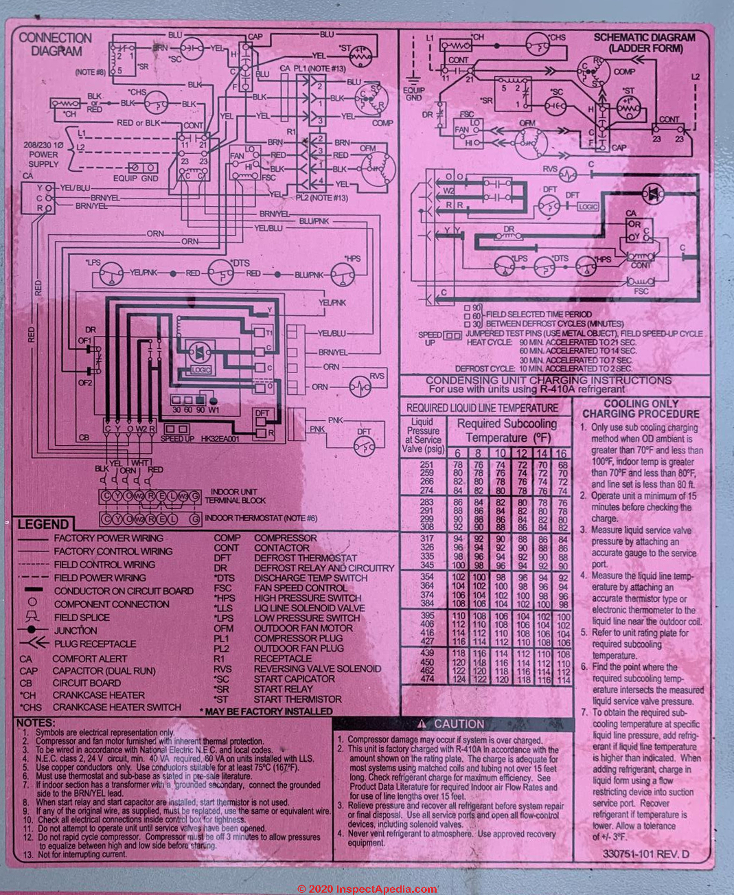 Condensing Fan Motor Wiring Diagram from inspectapedia.com