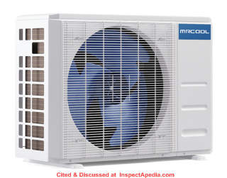MrCool mini split outdoor condenser/compressor unit, manuals & contact info at InspectApedia.com