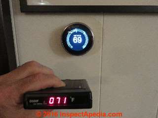 Wall temperature measurement at a Nest  3 Thermostat (C) DanieL Friedman