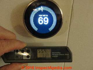 Room humidity measured at a Nest 3  thermostat (C) Daniel Friedman