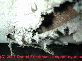 Photograph of asbestos paper duct seal