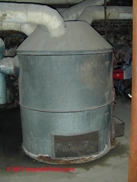 Return air at furnace © D Friedman at InspectApedia.com 
