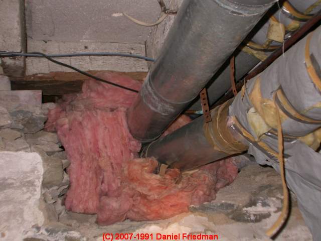 Photograph of fiberglass HVAC duct materials