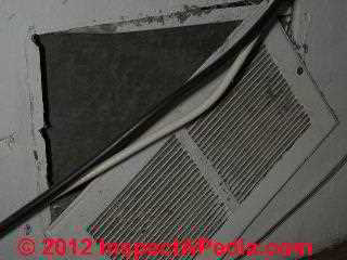 HVAC return duct on outside wall © D Friedman at InspectApedia.com 