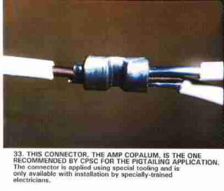 Photograph of  the AMP TYCO COPALUM Crimp Connector for aluminum wire repair.