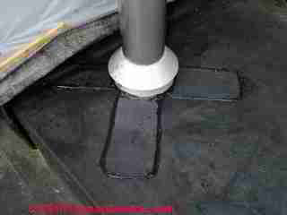 Metalbestos chimney cleanout © D Friedman at InspectApedia.com 