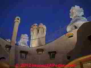 Decorative chimney tops at the Gaudi Apartment building in Barcelona (C) Daniel Friedman