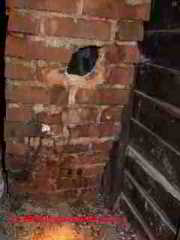 Stains indicate chimney leaks and damage (C) Daniel Friedman