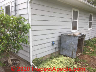 Gas service to Chuck's home, direct vent vs air intake for fireplace (C) Inspectapedia.com