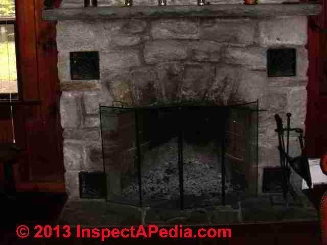 Fireplace smoke stains &copy; Daniel Friedman
