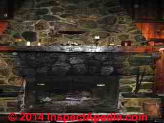 Smoky fireplace © D Friedman at InspectApedia.com 