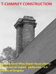 T Chimney, brick, Kiskiack Naval Mine Depot House (Henry Lee House) at InspectApedia.com - U.S. Library of Congress 