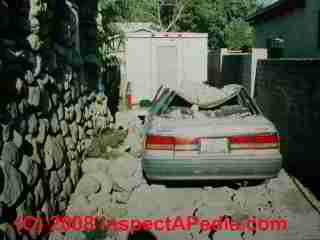 Chimney crushes car (C)  Daniel Friedman