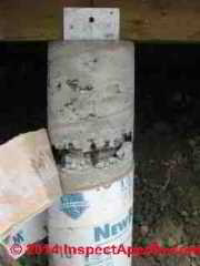 Large void in concrete deck column (C) InspectAPedia RH