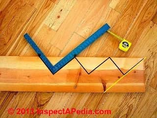 Stair gauge in position on a wood scrap (C) Daniel Friedman