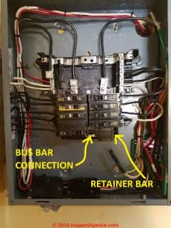Electrical panel wiring neatness counts and avoid sharp wire bends (C) Daniel Friedman at InspectApedia.com