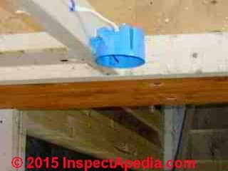 Plastic electrical box installed for ceiling light (C) Daniel Friedman