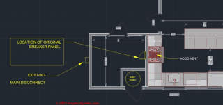 schematic for breaker panel location (C) InspectApedia.com Mike D